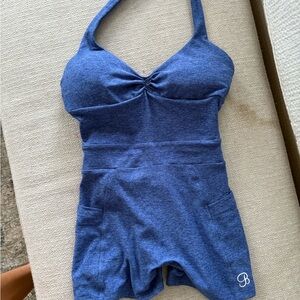 Bombshell Sportswear Blue Halter Bodysuit